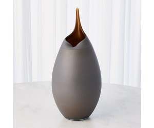 Ваза Frosted Grey Vase w/Amber Casing-Sm