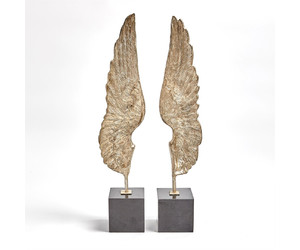 Пара скульптур Wings - серебряный лист