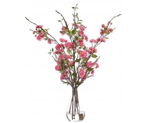 Цветы APPLE BLOSSOM, розовые в стеклянной вазе