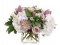 Цветы ROSE HYDRANGEA, LAVENDER WHITE, GLASS CUBE