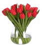 Цветы TULIP, RED, GLASS VASE