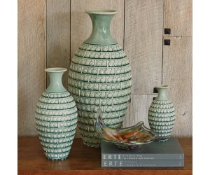 Ваза Sienna Vase Turquoise Crackle-Lg