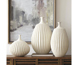 Ваза Sawtooth Vase-Rustic белая средняя