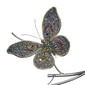 Новогоднее украшение - бабочка JEWEL SEQ.BUTTERFLY ON CLIP MULTI 15CM