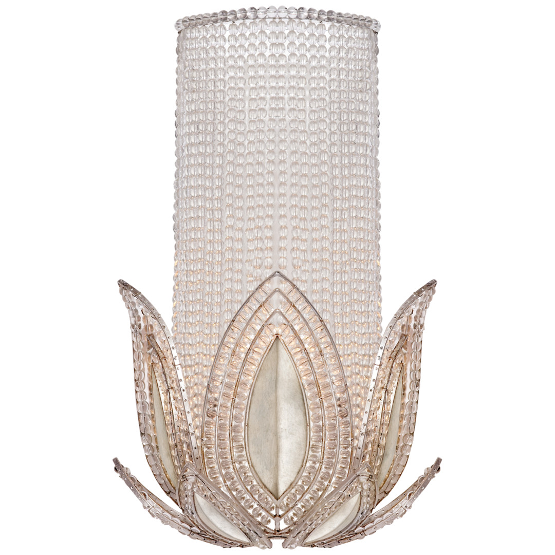 Бра Rene Wall Sconce in Burnished Silver Leaf with Clear Glass