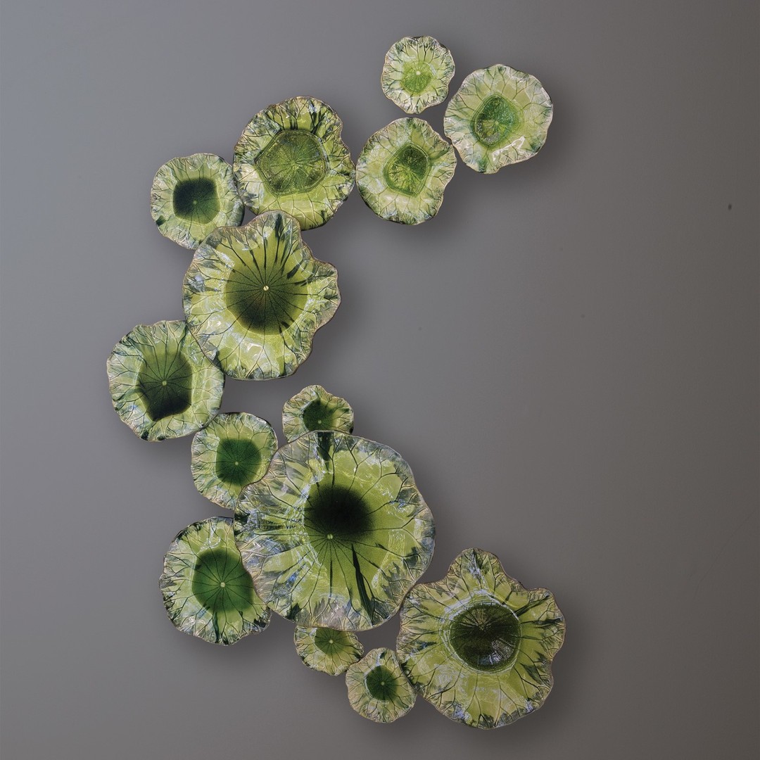 Декор настенный Free Formed Lily Plate-Green-18"