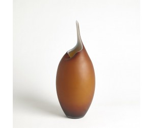 Ваза Frosted Amber Vase W/Blue Casing-Sm