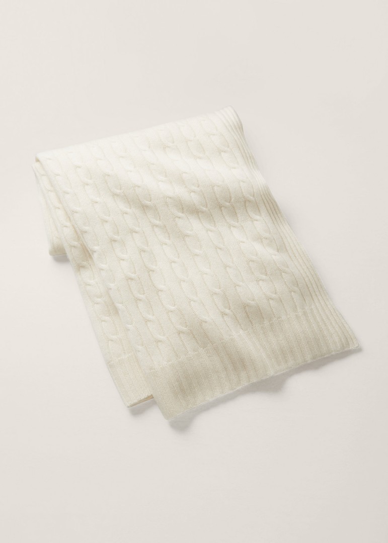 Плед Cable Cashmere Throw Blanket Cream