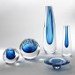 Ваза Square Cut Glass Vase-Cobalt