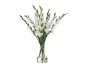 Цветы Gladiola, белые в стеклянной вазе
