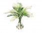 Цветы Antherium Бело-зеленые в стеклянной вазе