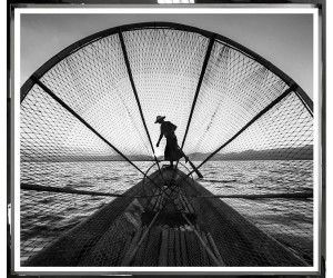 Постер Fisherman At Dawn, Contemporary Chrome 429