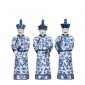 Статуэтки бело-голубые Qing Emperors of 3 Generations Large - Set