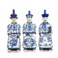 Статуэтки бело-голубые фарфоровые Sitting Qing Emperors of 3 Generations - Set