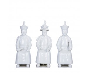 Статуэтки белые фарфоровые Sitting Qing Emperors of 3 Generations - Set