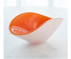 Чаша Pinched Cased Glass Bowl Оранжевая большая